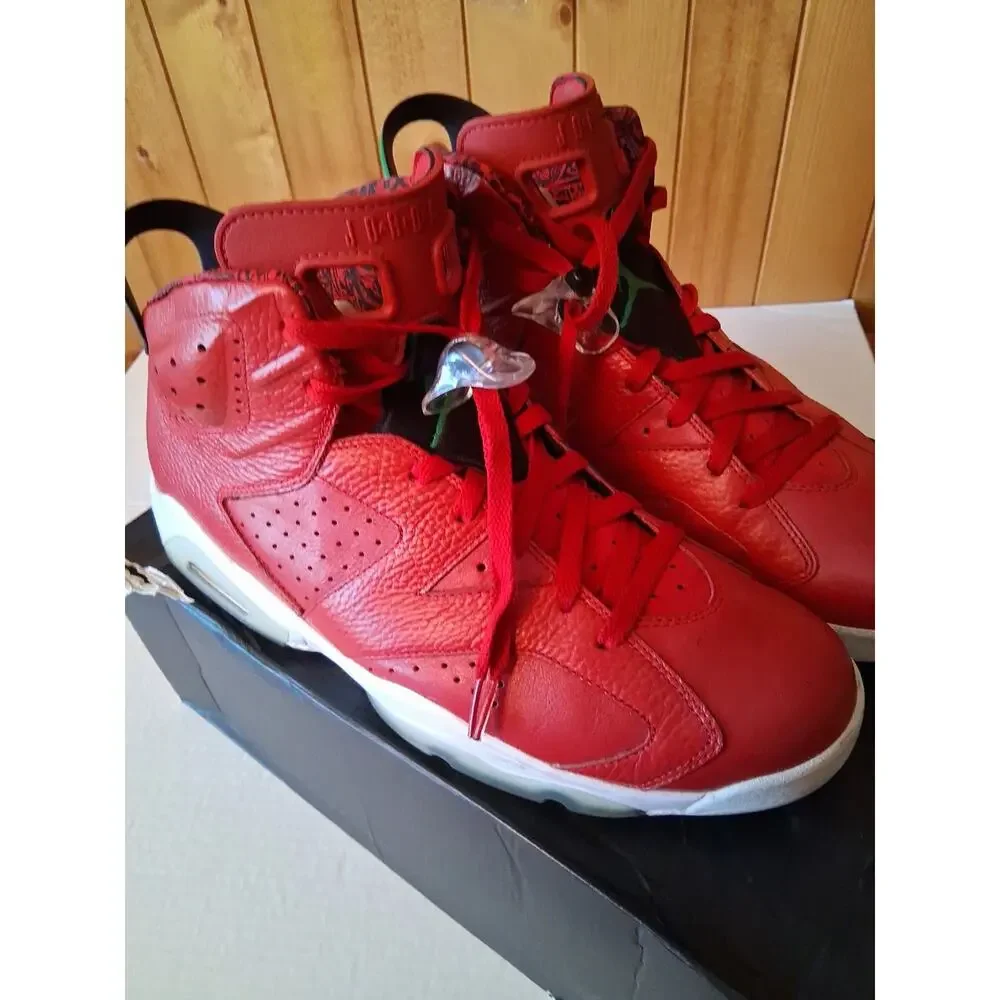 Air Jordan 6 Retro Spizike History of Jordan Varsity Red 694091-625 Men's Size14